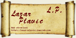 Lazar Plavić vizit kartica